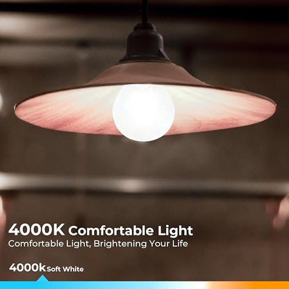 GvvooHome E26 G16.5 Edison LED Bulb, Dimmable 6W 60W Equivalent, 4000K Neutral White, Round Globe Bulbs for Chandeliers, Ceiling Fan, Vanity & Pendant Lights, 90+ CRI, 600LM, 6 Pack