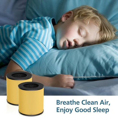B-D02L/M05 Replacement Filter, Compatible with MOOKA B-D02L & M05 Air Purifier, for VEWIOR B-D02U, for KOIOS B-D02L, 2 Pack Pet Care Filter,Yellow