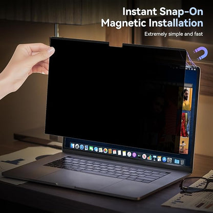 Magnetic Privacy Screen Protector Compatible with MacBook Air 15 Inch (2023-2026, M2 M3 M4 M5), Removable Anti Spy Blue Light Glare Shield Film Laptop Privacy Filter for Apple Mac Air 15.3