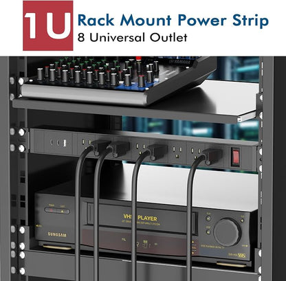 360° Rotating Mountable Power Strip with USB Ports, 8 Outlet Power Strips Wall Mount, Metal Heavy Duty Versatile Outlet with 6FT Power Cord,for Home Office Industrial Garage Commercial