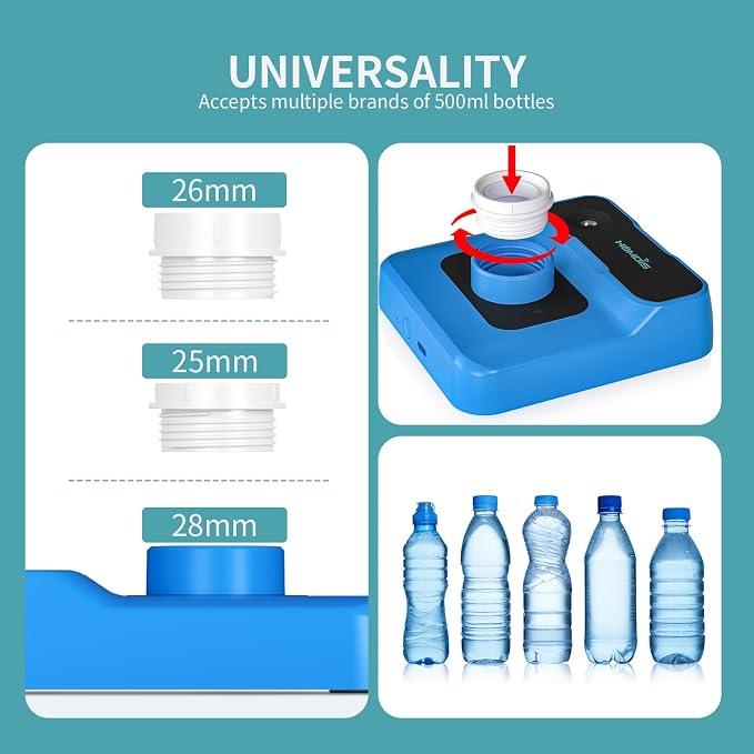 Travel Humidifier, Portable Small Humidifier for Plants, Bedroom, Office, Hotel or Car, Battery Operated Mini Cool Mist Humidifiers, Quiet 23dB, Auto-off, Night Light & BPA-Free, Blue