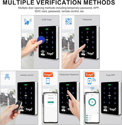Tuya Smart Access Control System, Wireless Entry System with NC Fail Safe Electric Strike Lock & RFID Key Fobs,No Wiring DIY Installation, Remote Control, for Home Gate/Business Security