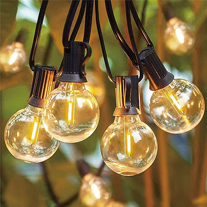 G40 LED Replacement Bulbs for Outdoor String Lights, 0.6W Dimmable Shatterproof Globe Bulbs, E12 Candelabra Base, Warm White, 25-Pack