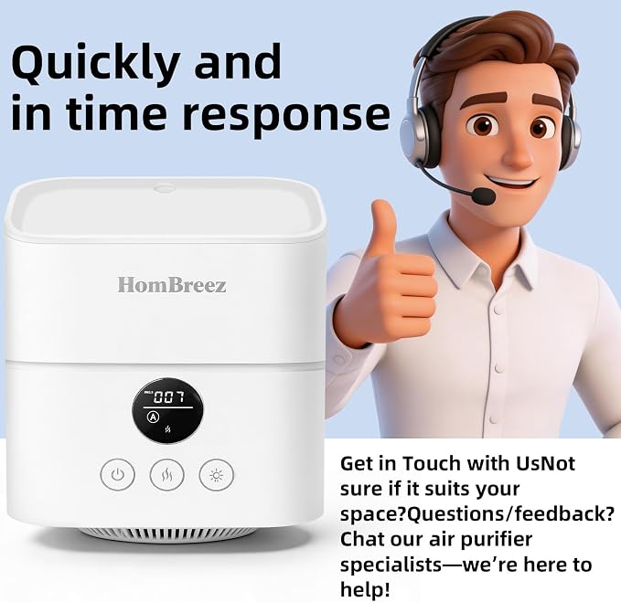 Air Purifier and Humidifier Combo for Bedroom, H13 True HEPA Filter, 1100ML Water Tank, Quiet Cool Mist Top Fill Essential Oil Diffuser for Baby, Pet Room, APP Control