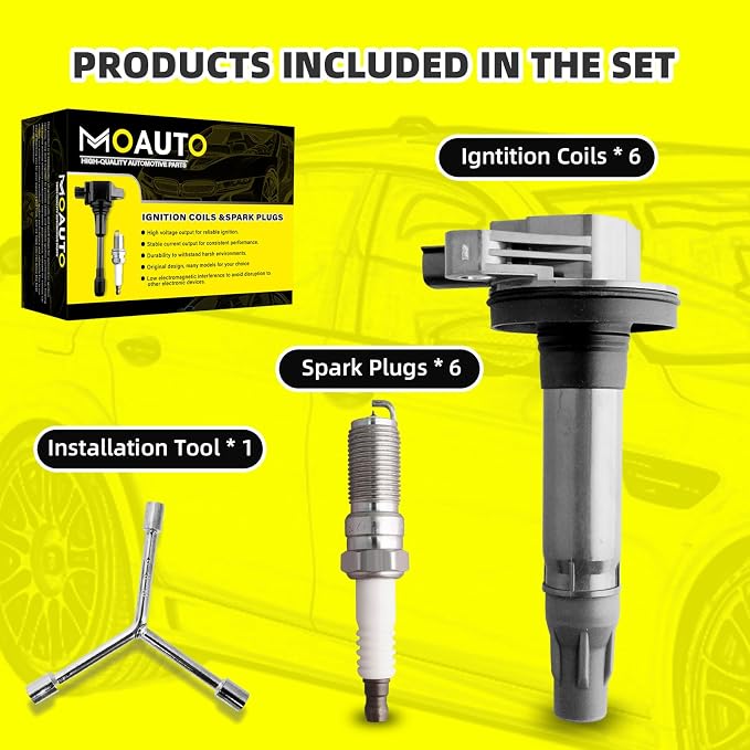 Set of 6 Ignition Coils Pack UF595 UF553 & 6 PCS Iridium Spark Plugs