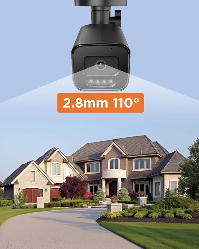 5MP IP Bullet PoE Camera with Smart Dual Lights Color Night Vision, Wired HD Video Surveillance Security Camera Outdoor, 2-Way Audio, IP67 Waterproof, AI Human/Vehicle Detection, PB65A3-5MDL