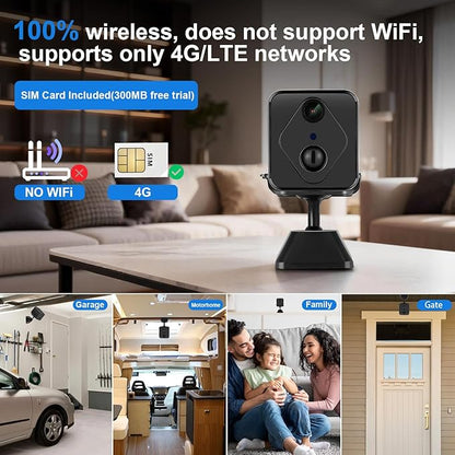 4G Surveillance Camera, Security Camera, 2K HD Indoor/Outdoor Security Camera, HD Night Vision, AI Motion Detection