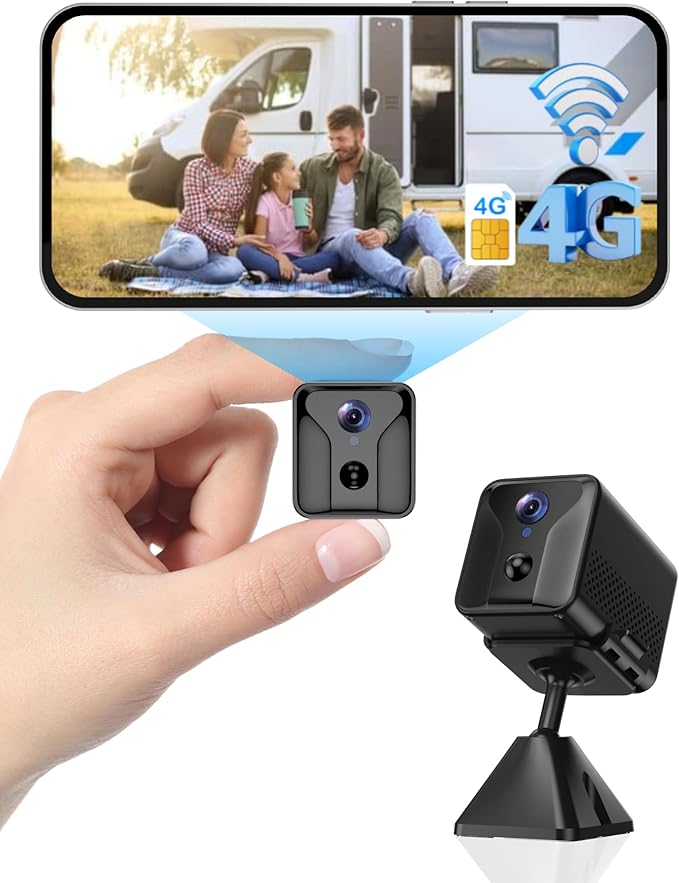 4G LTE Cellular Security Camera –2K HD No Wi-Fi Needed Wireless Indoor Cameras with SIM Card, Night Vision, AI Motion Detection, Battery Powered for Cabin, RV, Barn,Off-Grid Use
