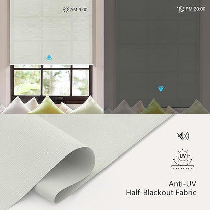 Aprilsmart Motorized Blinds with Remote,Light Filtering Motorized Roller Shades Work with Apple Homekit,Alexa,SmartThings,Google Home,Customize Blinds(Sample-13)