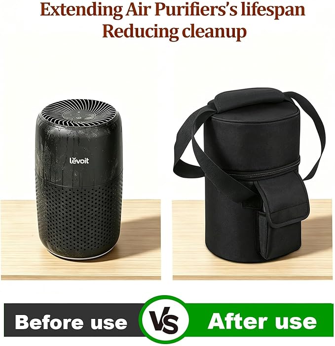 Carrying Bag for LEVOIT Core Mini-P Air Purifiers, Portable Core Mini-P Air Purifiers Travel Case Bag With Accessory Pocket & Handle, Travel, Hotel, Camping, Car, Home, Office (Black)