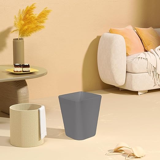 Trash Can - Small Waste basketbin - 1.8 Gallon- for Office,Home,Bathroom,Kitchen - Grey