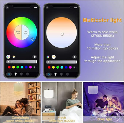 2pcs Plug in Pendant Light, Hanging Lamp with RGB Smart Bulb, Hanging Lights with Plug in Cord Hanging Lights for Bedroom Kitchen Dining Living Room Pendant Lights Fixture