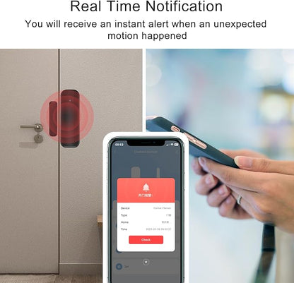 WiFi Door and Window Sensor for Home Security, 1 Pack, Smart App Notifications, No Batteries Included, Black
