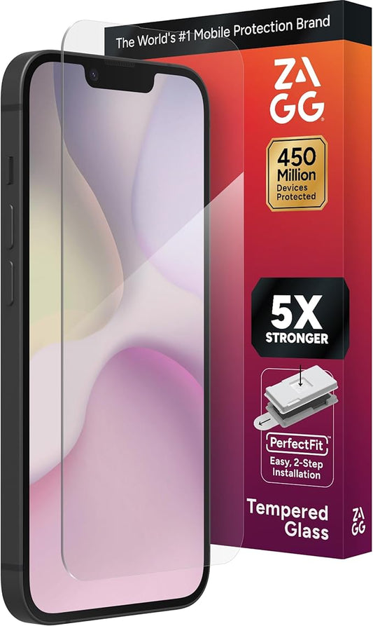 ZAGG Glass Elite Screen Protector for Apple iPhone 17e/ 16e/ 14/13/ 13 Pro - Advanced Impact and Scratch Protection, Anti-Fingerprint Technology, InvisibleShield, Easy to Install
