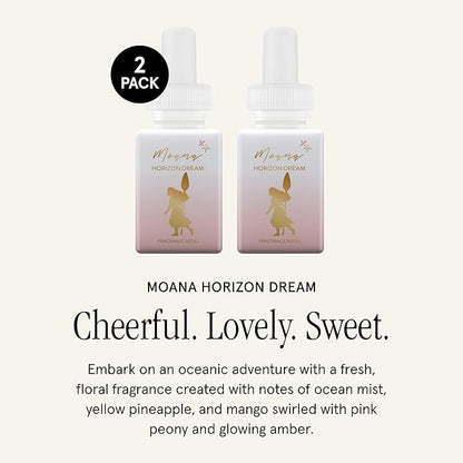 Pura Disney Collection Scent Refill - Smart Home Air Diffuser - Home Scent Refill - Up to 120-Hours of Premium Fragrance per Vial - Safe Diffuser Fragrance - 2 Pack, Moana Horizon Dream