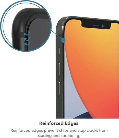 ZAGG Glass Elite Anti-Glare Plus - Blocks Glare from your device - Made for iPhone 12 Pro Max,InvisibleShield, Clear, 200106678