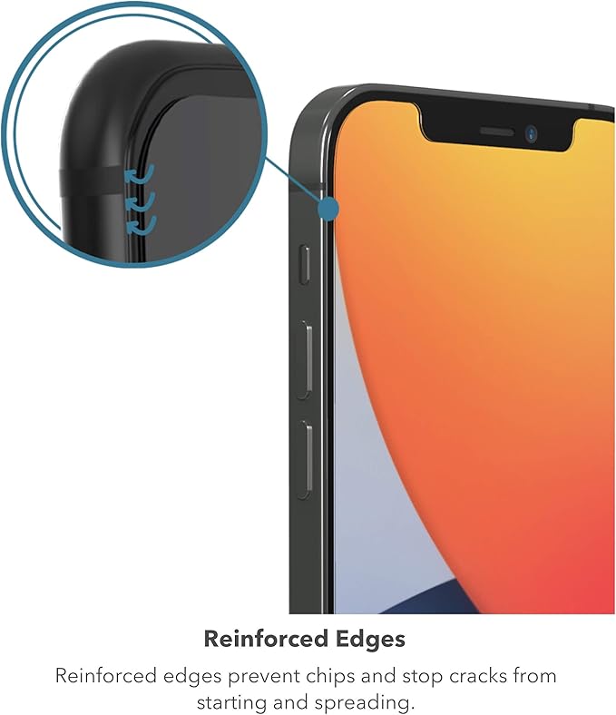 ZAGG Glass Elite VisionGuard+ Screen Protector - iPhone 12 Mini - Impact Protection, Scratch, Fingerprint, Smudge, InvisibleShield, Oil Resistant, Clear