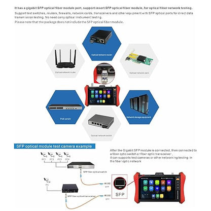 4K 12MP IP Camera Tester, WANLUTECH 90W PoE Power Output 8'' Touchscreen CCTV Test for 8MP TVI CVI AHD CVBS Cameras, SFP Test, RJ45 Cable TDR Test, WiFi Network Tools, HDMI VGA (E89)