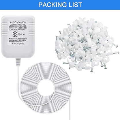 Hotop C Wire Adapter 24 Volt Transformer Compatible with Nest Honeywell Ecobee Emerson Sensi Smart WiFi (White)