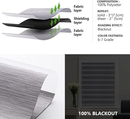 ZSTARR Motorized Blackout Window Blinds Customize Width(25-93 in) Remote Control Wireless Roller Shades Blinds for Windows, Office,Home, Hotel, Club, HD165 Gray