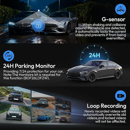 Front 4K Dash Cam for Toyota Corolla 2023 2024 2025 2026 Hybrid Sedan Hatchback(Not Corolla Cross), OEM-Look, UHD Video, WiFi & APP, Loop Recording,64GB Card