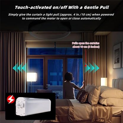 Electric Curtain Track, Retractable Motorized Curtains Rod From 7-13.78ft, Automatic Curtain Opener with controller/Voice Control, Smart Curtains System for I-Rrail and U-Rail (For 7-13.78ft)