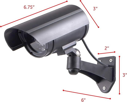 GE Power Gear GE Decoy Security Bullet Camera with Flashing Red Light, Blinking LED, Fake Surveillance, Realistic Looking Recording Lens, Indoor/Outdoor Use, Wireless, Black, 40661
