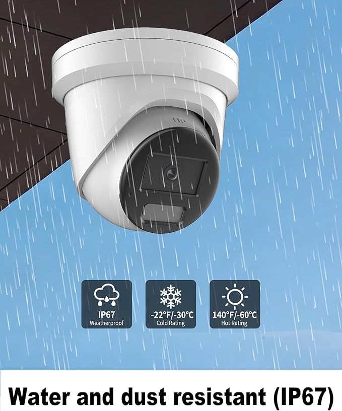 DS-2CD2387G2H-LIU 2.8mm, Hik Acusense 4K 8MP Color-Vu PoE IP Dome Security Camera Outdoor with 24/7 Full Color, Smart Hybrid Light, Human/Vehicle Detection, 130dB WDR, IP67,Work with iVMS-4200