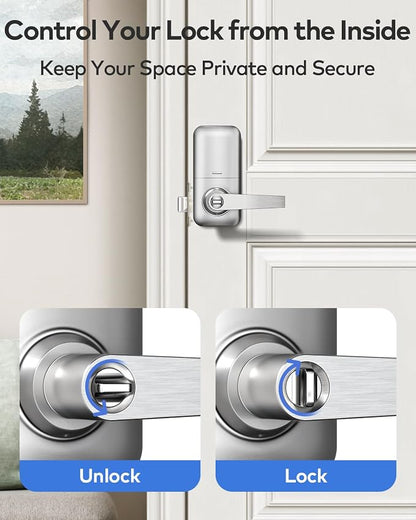 TEEHO TE004 Keyless Entry Door Lock Handle with Keypad, Satin Nickel