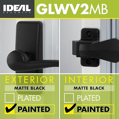 Ideal Security GL Lever Handle Set for Storm Doors and Screen Doors, Storm Door Handle Replacement, Screen Door Handle, Matte Black