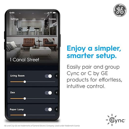 GE CYNC Dimmer Smart Switch, Wire-Free, Dimmer + White Tones Control with Bluetooth, No Wiring Required (Packaging May Vary)