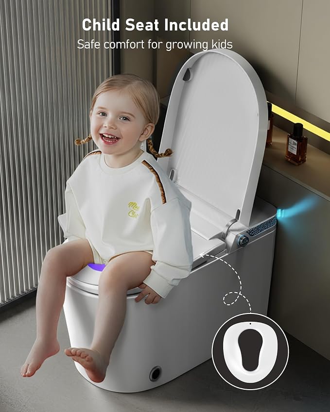 Smart Toilet with Bidet Built-in: Bidet Toilet with 5L Tank, Dual Flush
