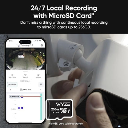WYZE Floodlight Camera Pro, 3000-Lumen LEDs, 180° Wide View, 2K HD Outdoor Security Camera, Motion Detection, 105dB Siren, Cloud & Local Storage, Color Night Vision, Wired (Renewed)