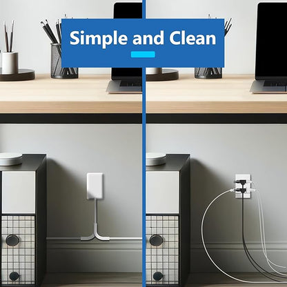 LIDER Outlet Extender with 3 Receptacles, 2 Power Strip with USB Type-A and Type-C Charger, USB Port, Ultra-Thin Wall Plate Plug with Cord Extender, 3-Outlet Power Strip, 3ft Cord, ETL-Listed, White