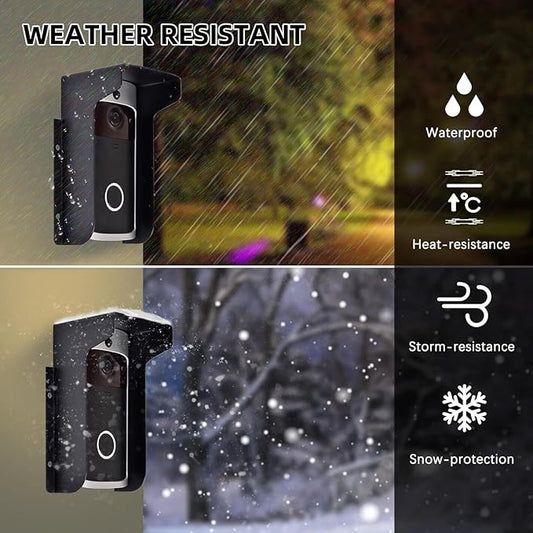 Doorbell Rain Cover Ring Doorbell Anti-Glare, Steel Weather-Blocking Cover Glare Sun Shade Protection for Most Video Doorbells