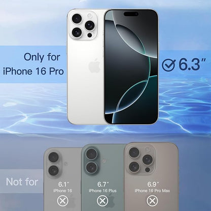 JETech Privacy Full Coverage Screen Protector for iPhone 16 Pro 6.3-Inch, Black Edge Anti-Spy Tempered Glass Film with Easy Installation Tool, Case-Friendly, 2-Pack