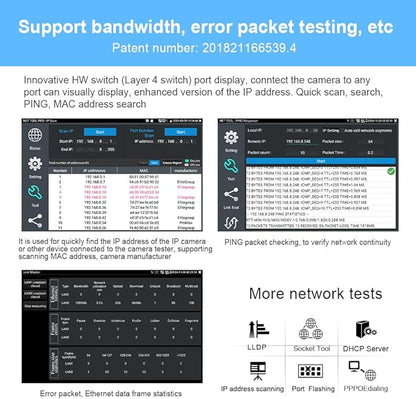 EVERSECU CCTV IP Camera Tester Monitor with Cable Tracer, 8MP AHD CVI TVI CVBS IP Camera Test 4K HD Display Video Monitor 5inch IPS Touch Screen IPC Tester with POE PTZ WiFi RS485 HDMI & VGA Input