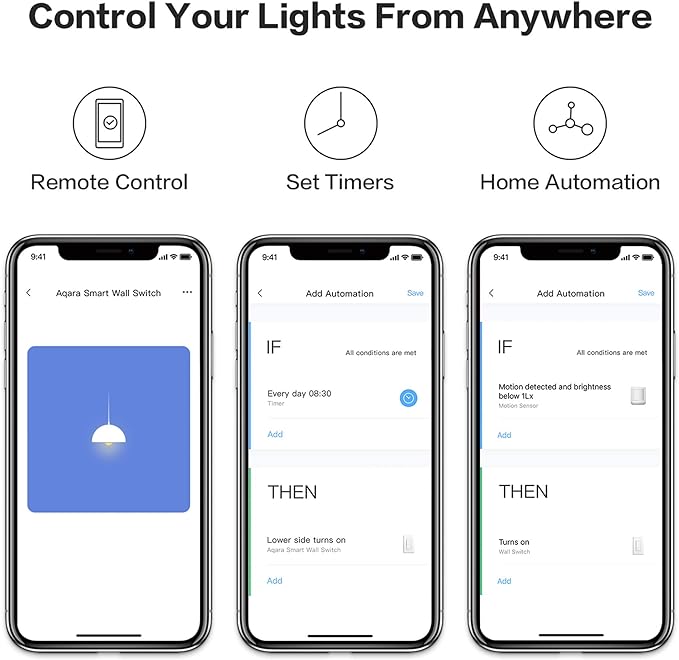 Aqara Smart Plug Plus Smart Light Switch (No Neutral, Single Rocker), with Energy Monitoring, Scheduling and Voice Control, Compatible with Alexa, Google Assistant, IFTTT, and Apple HomeKit Compatible
