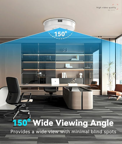 1080P HD Wireless WiFi Indoor Camera Smoke Detector for Home Security with App Control & Motion Detection,Outdoor Camera with Night Vision & Loop Recording for Office/Garage/Shop,Easy to Use & Install