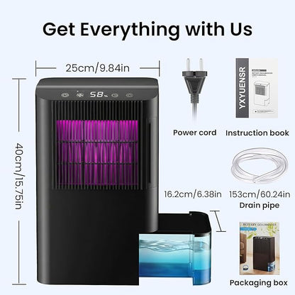 Dehumidifier for Home, Dehumidifier for Basement with Drain Hose/Humidity Display/85 OZ Water Tank/Washable Filter/Auto Shut Off/Ultra Quiet, Small Dehumidifier for Bedroom, Bathroom, RV, Whole Home