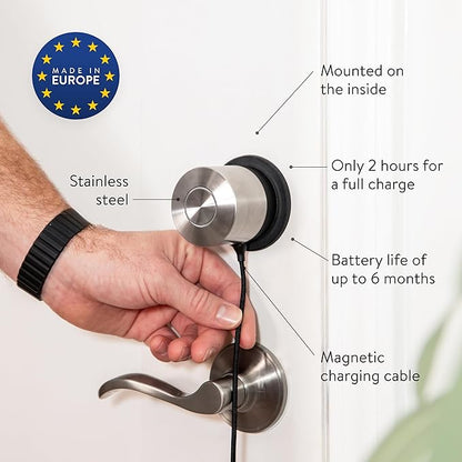 Nuki Smart Lock (Deadbolt) Keyless Entry WiFi Electronic Deadbolt with Auto-Unlock, App Control, Remote Access, Easy Installation, Smart Home for Front Door, Home & Rentals