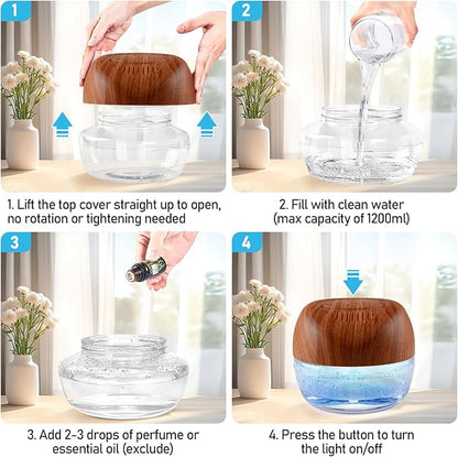 Water-Based Purifier Air Washer, Air Revitalizer & Freshener, Air Fresher with 7 LED Color Changing Light for Rooms (DarkYellow)