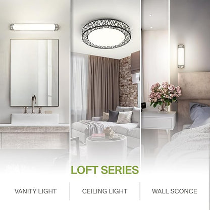 ASD 12 Inch LED Flush Mount Ceiling Light Fixture for Bedroom, 20W 1113LM 5CCT 2700K-5000K, Triac Dimmable Lights, Dining, Living Room, Kitchen Lamps, Modern Home Lighting Fixtures, Black, ETL, 4 Pack
