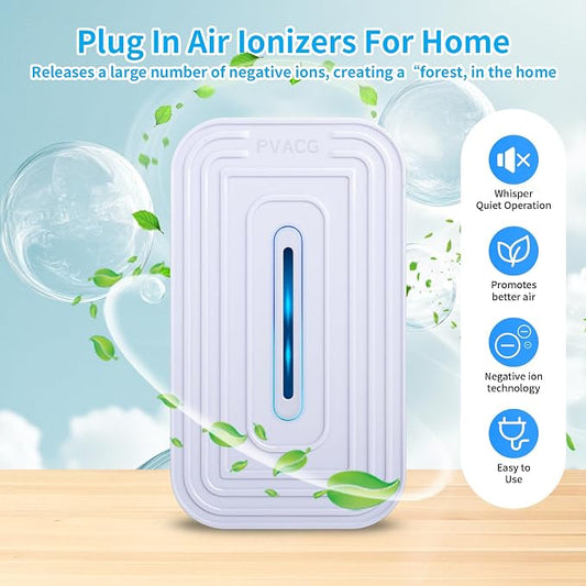 3 Pack 2026 Upgraded Plug in Air Ionizers for Home,Ionic Air Purifier for Home Office Bedroom Bathroom Living Room Quiet and Portable Air Freshener for Bedroom(3,White)