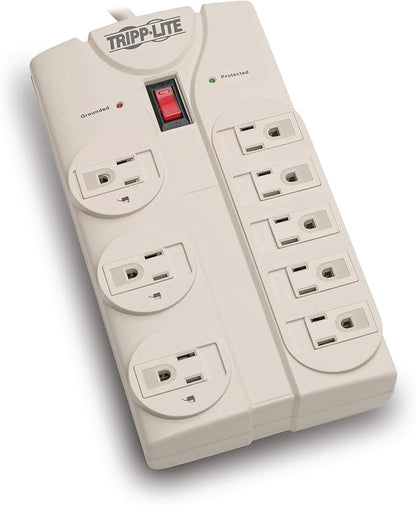 Tripp Lite 8 Outlet Surge Protector Bundle with Extra Long 25ft & 8ft Cords, Right Angle Plugs