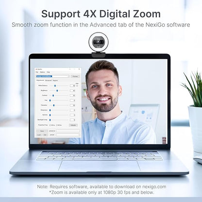 NexiGo N930E Pro, 4K Webcam with Ring Light, PDAF Autofocus, 1080P@60FPS, Dual Noise-Canceling Mics, Built-in Privacy Shutter, Web Cam for Streaming, Meeting, Gaming