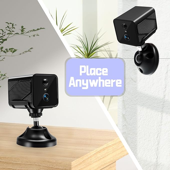 2K Wireless Indoor Camera for Home Security, Mini Hidden Camera with Long Battery Life & AI Motion Detection, 2.4G Hz WiFi, Color Night Vision, Two-Way Talk, No SD Card Needed