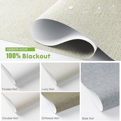 Motorized Blinds with Remote，100% Blackout Smart Blinds Motorized Roller Shades Compatible with Alexa Automatic Blinds for Windows Electric Window Blinds Customized Size Amber Noir