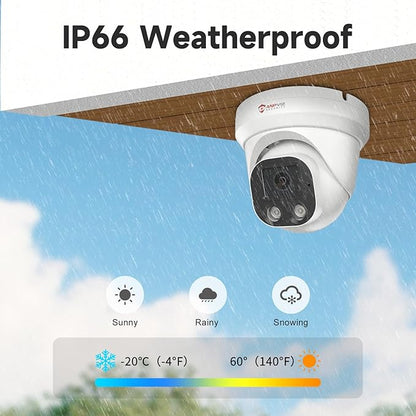 Anpviz 4MP PoE IP Camera, Turret Security IP Camera Outdoor Indoor Wired, AI Human Motion Detection, 100FT Smart Dual Light Color Night Vision, Built-in Mic, 2.8mm Lens, NDAA Compliant (U Series)