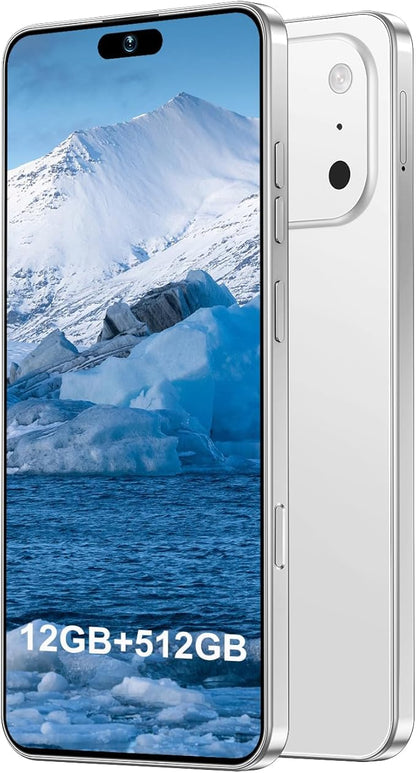 17PM Smartphone: Snapdragon 8 Gen 3, 12GB RAM + 512GB Storage, 7000mAh Battery, 6.99-inch Display, 68MP+108MP Camera, Android 15, 5G, Dual SIM - Superior OS Outperforms Competitors (White)